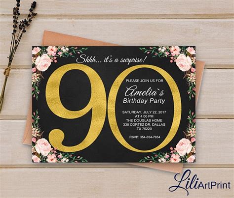 6+ 90th Birthday Invitations Designs & Templates - DOC, PSD, AI ...