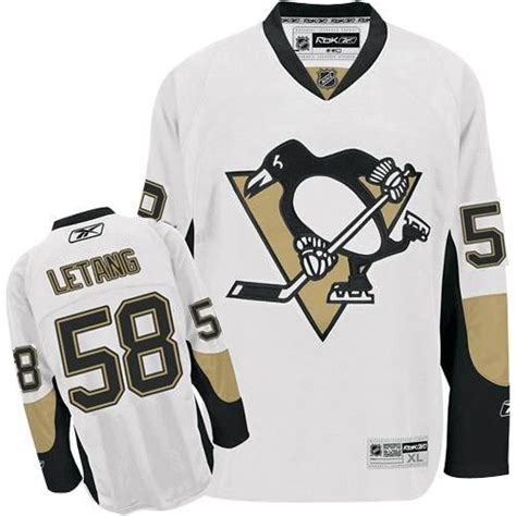 Pittsburgh Penguins NO.58 Kris Letang Men's Jersey (White Premier Away)