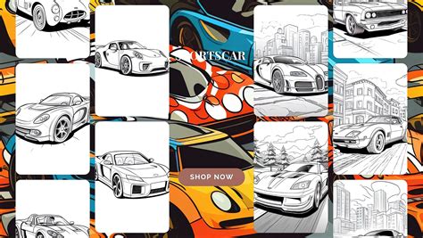 Coloring Sports Car Pages 105 Sport Cars and F1 Printable Coloring Book ...