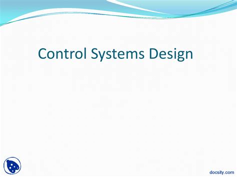 Control Systems Design-Control System-Lecture Slides - Docsity