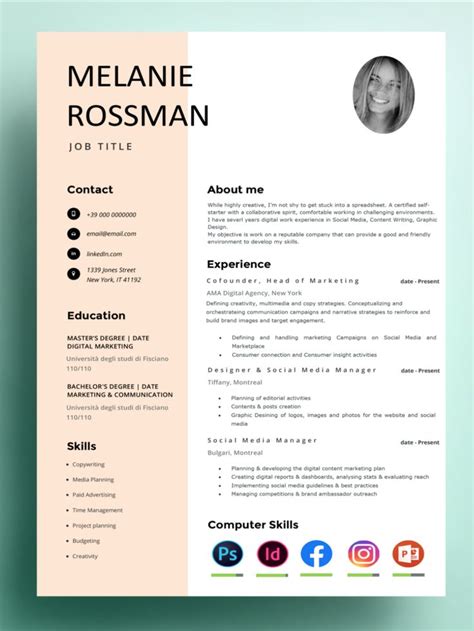 Resume Template Word, CV Template, Cover Letter, Sample Resume ...