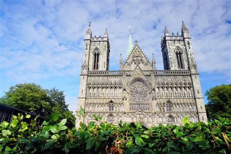 Cathedral in Trondheim stock image. Image of trees, christian - 111883953