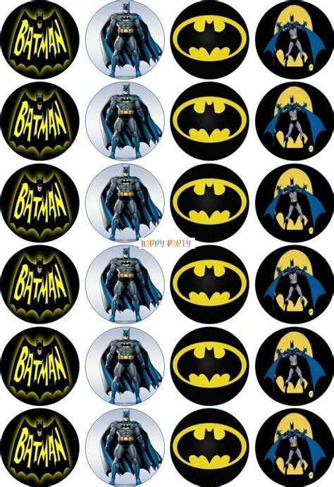 Batman #1 Cupcake Toppers 4cm UNCUT Image Cake Decoration - Happy Party | Party Supplies ...