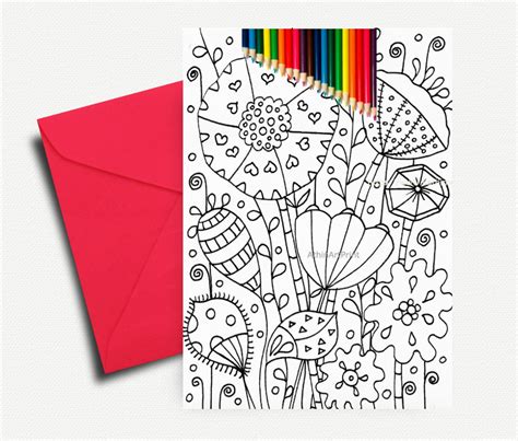 Colouring Cards Adult Coloring Cards Printable Coloring | Etsy