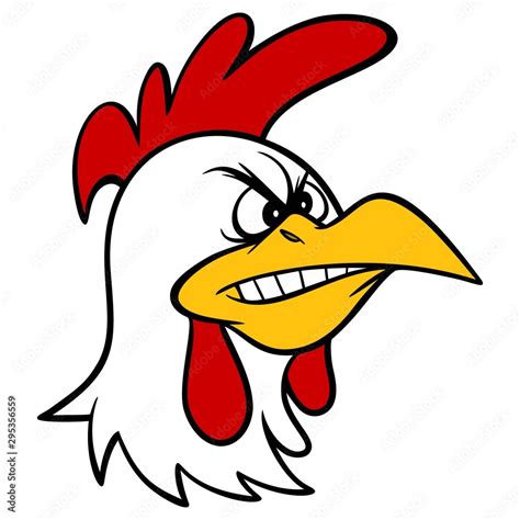 Angry Rooster - A cartoon illustration of an Angry Rooster mascot. Stock Vector | Adobe Stock