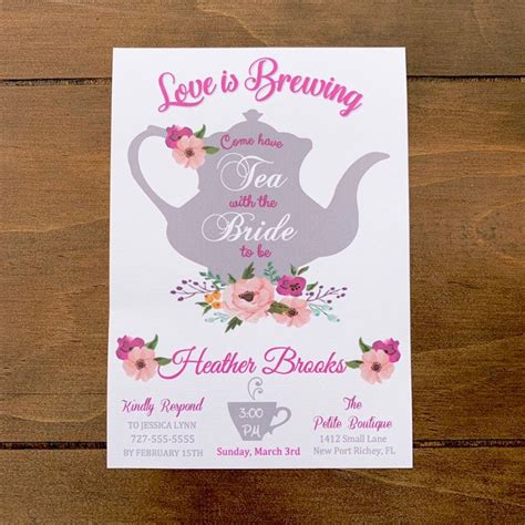 Tea Party Bridal Shower Invitations | Etsy