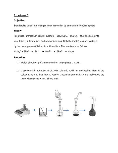 Standardize potassium manganate (VII) solution | MF008 - General Chemistry I - UCSI | Thinkswap