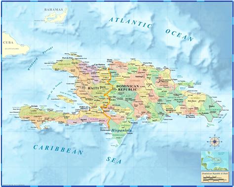 Haiti / Dominican Republic Wall Map by Compart - The Map Shop