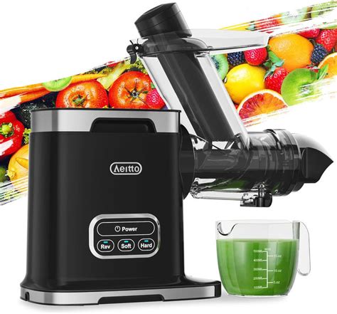 Aeitto Masticating Juicer Machines, 3.6 Inch Wide Chute, Large Capacity ...