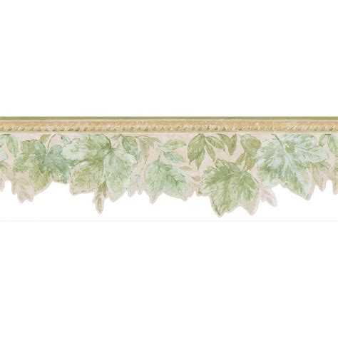 Acanthus Green Leaves Wallpaper Border-414B06914 - The Home Depot