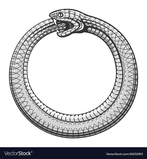 Ouroboros snake tattoo Royalty Free Vector Image