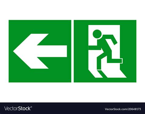 Safe sign the exit icon emergency exit green Vector Image