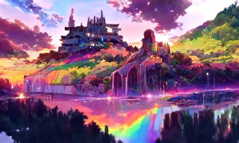 Rainbow 80 Rainbow background anime for social media and computer