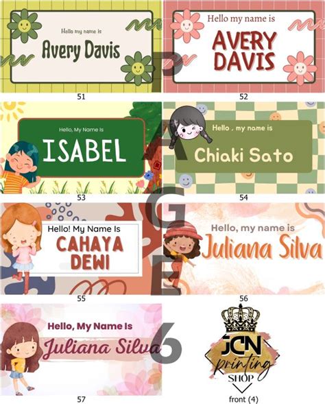 GIRLS - PERSONALIZED LAMINATED NAME TAG FOR KIDS, STUDENTS | Lazada PH