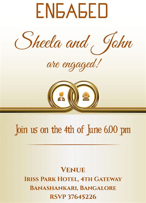 Indian Engagement Invitation Card Maker Free | Engagement invitation cards, Engagement ...