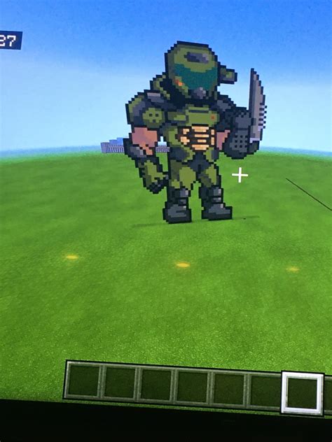 Some doom slayer pixel art in Minecraft : r/Doom