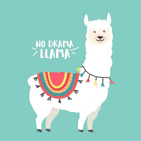 Conception De Lama De Dessin Animé Mignon | Vecteur Premium