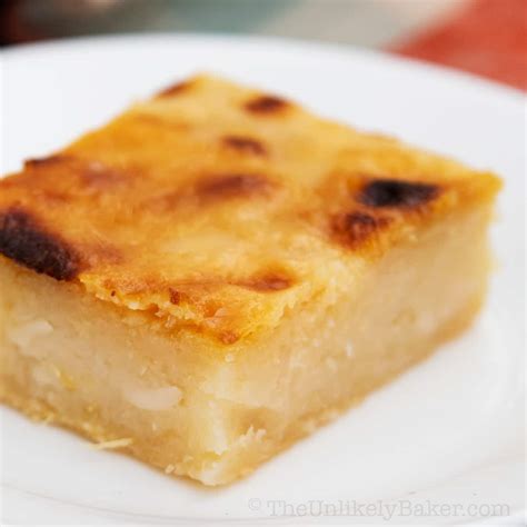 Filipino Cassava Cake with Macapuno - The Unlikely Baker