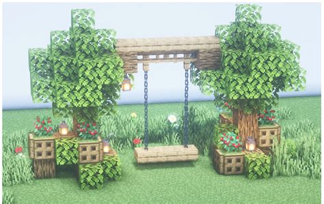 tree swing | Minecraft garden, Minecraft garden ideas, Minecraft backyard