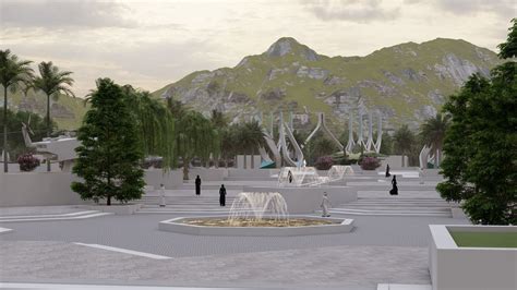 Monumental Urban contemporary landscape design 3D model | CGTrader