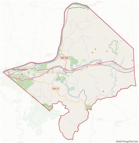 Map of Cabell County, West Virginia - Thong Thai Real