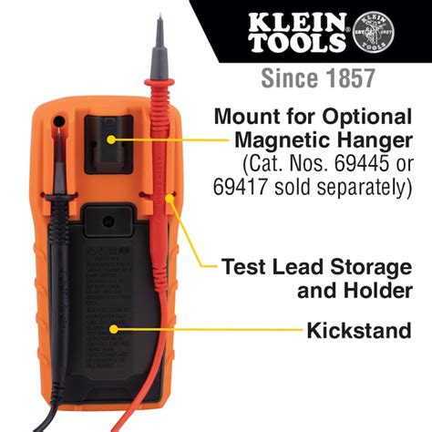 Klein Tools Manual Ranging Lcd Display Multimeter 10 Amp 600-Volt