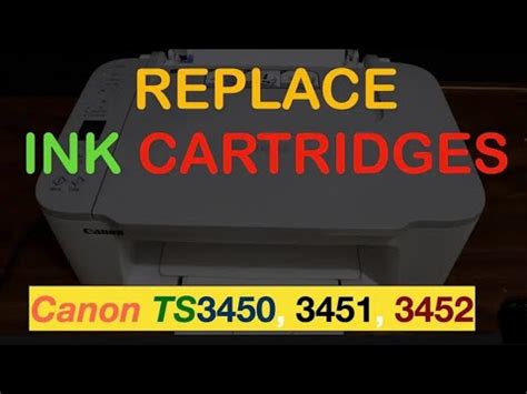 Replacing Ink cartridge for Canon Pixma TS3460, TS3420, TS3440, TS3425 ...