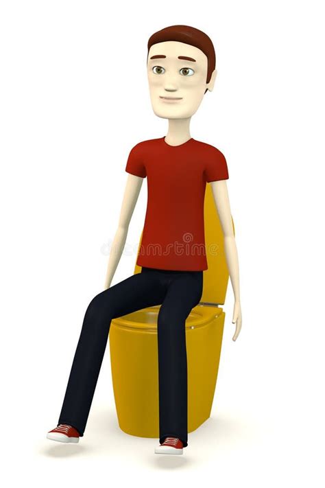 Cartoon man on toilet stock illustration. Illustration of cartoon - 30747984