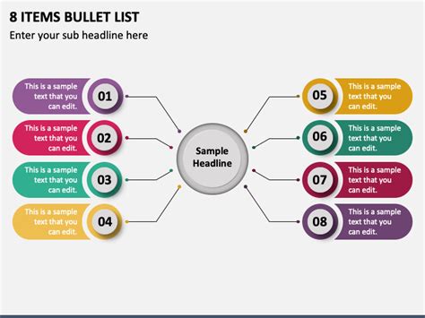 8 Items Bullet List PowerPoint Presentation Slides - PPT Template