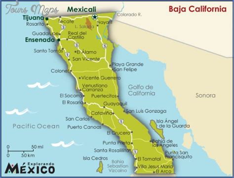 Maps of Baja California Mexico - ToursMaps.com