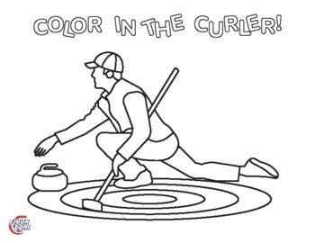 Curling Coloring Sheet - Fun Activity With an Olympic Sport of Curling ...