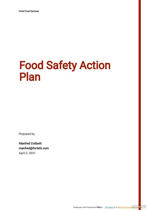 Food Safety Plan Template