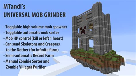 Universal Mob Grinder (with Sorter, Record Farm, Purifier etc.) Minecraft Map