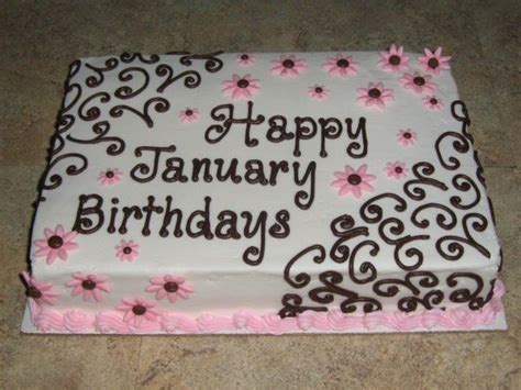 January Birthdays Cake — Birthday Cakes | Birthday sheet cakes, Sheet cake, Cake