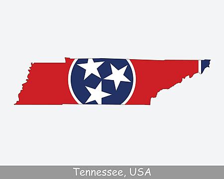 Poster Featuring Tennessee Flag With Brush Stroke Effect And ...