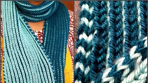 2-color Fisherman's rib scarf with i-cord edges: a Knittycat's Knits ...