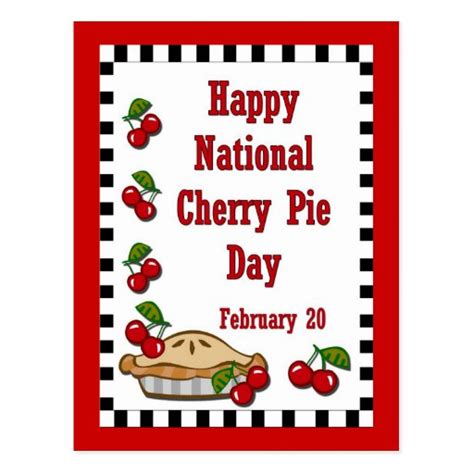 National Cherry Pie Day February 20 Postcard | Zazzle