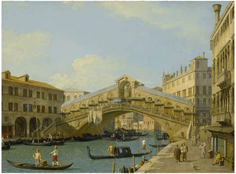 Canaletto | VENICE, A VIEW OF THE GRAND CANAL LOOKING NORTH TOWARDS THE RIALTO BRIDGE | MutualArt