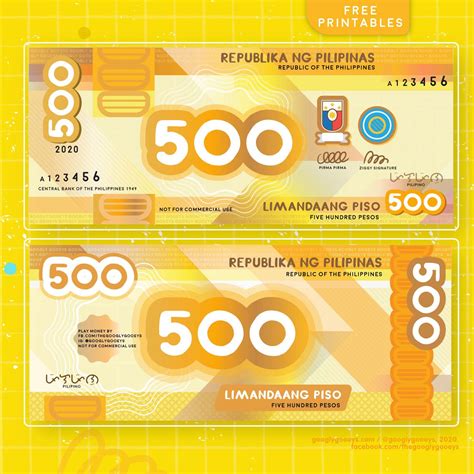 the new generation philippine banknotes money worksheets printable play ...