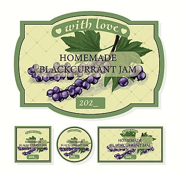 Vintage Kitchen Sticker Berry And Raspberry Jam Labels For Homemade Canning Jars Vector, Red ...