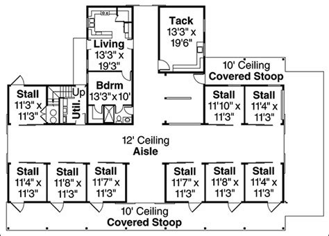 Horse Barn Plans with Living Quarters | CAD Pro