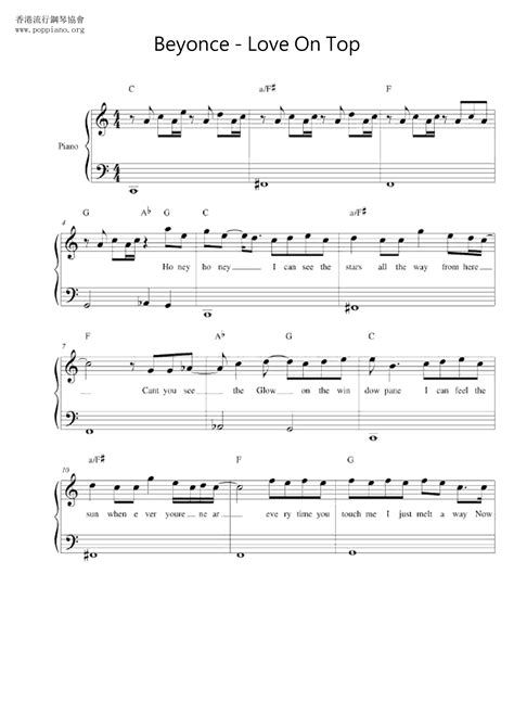 Beyonce-Love On Top Sheet Music pdf, - Free Score Download ★