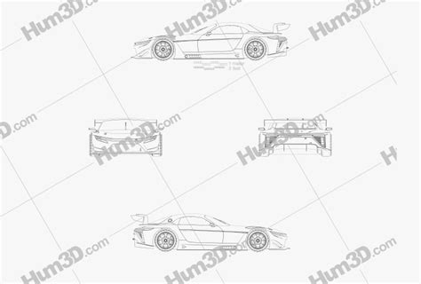 Toyota GR GT3 2022 蓝图 - 3DModels