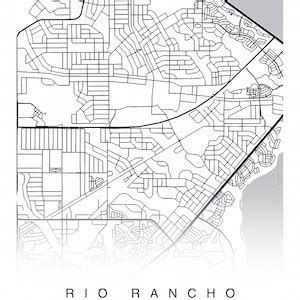 PRINTABLE Rio Rancho Map Print Street Map of Rio Rancho Rio | Etsy