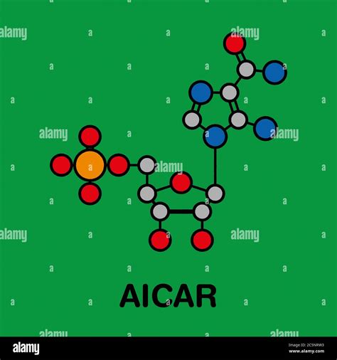 AICA ribonucleotide (AICAR) performance enhancing drug molecule. Used as doping agent. Stylized ...