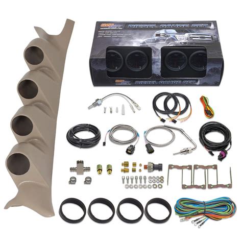 GlowShift Diesel Gauge Package Compatible with Ford Super Duty F-250 F ...