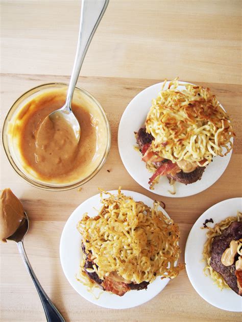 Ramen Burger with Peanut Sauce - Pies and Plots