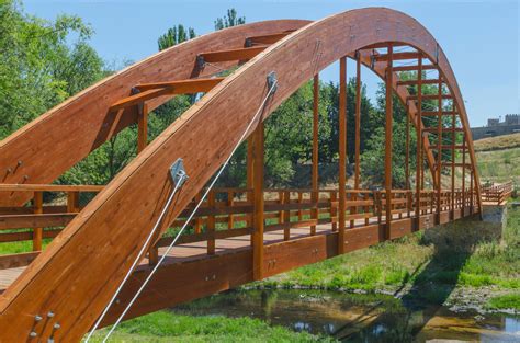 Modern wooden bridge ~ Architecture Photos on Creative Market