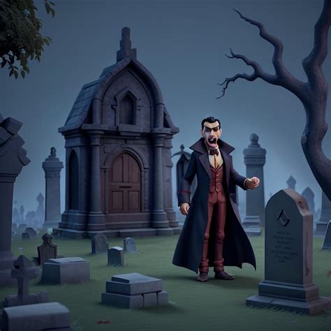 Premium AI Image | cemetery night halloween background tombstones graveyard