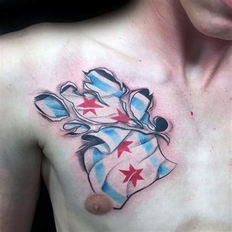 50 Chicago Flag Tattoo Designs For Men - Illinois Ink Ideas